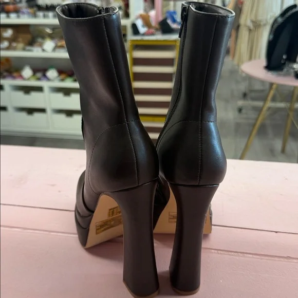 Brown Platform Ankle Boots - Picture 3 of 3